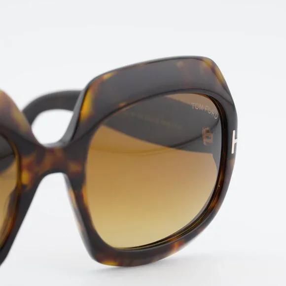 Tom Ford Ren FT1155 52F Sunglasses Havana Square Frame, Brown Lenses